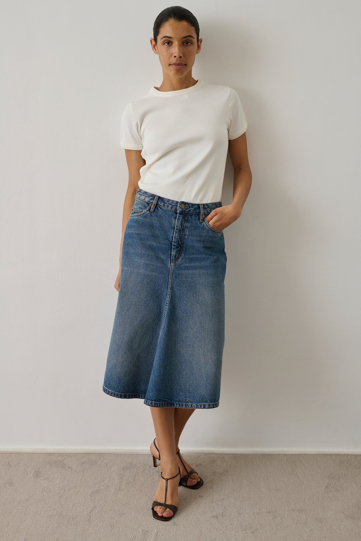 Jupe Halo - Bleu - Coton - Femme vue 2