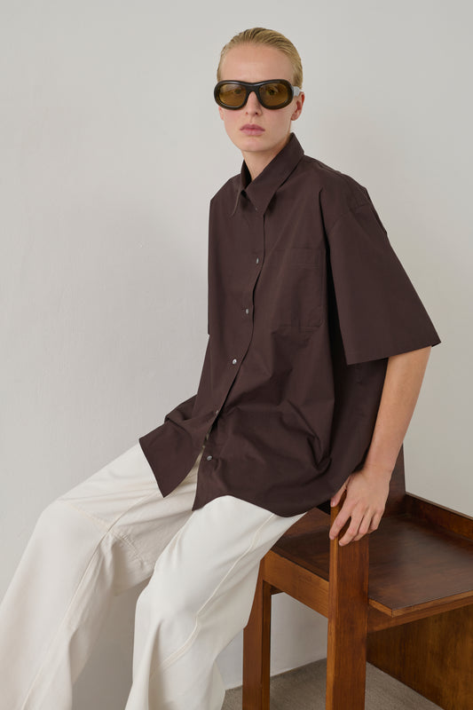 Chemise Bobbie - Marron Foncé - Coton - Femme
